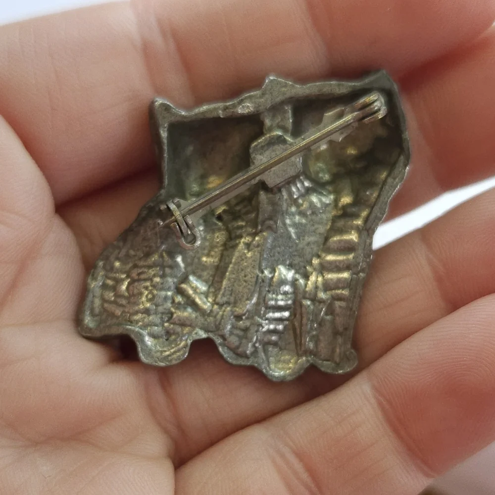 Vintage Silver Tone Double Kitty Cat Brooch or Pin